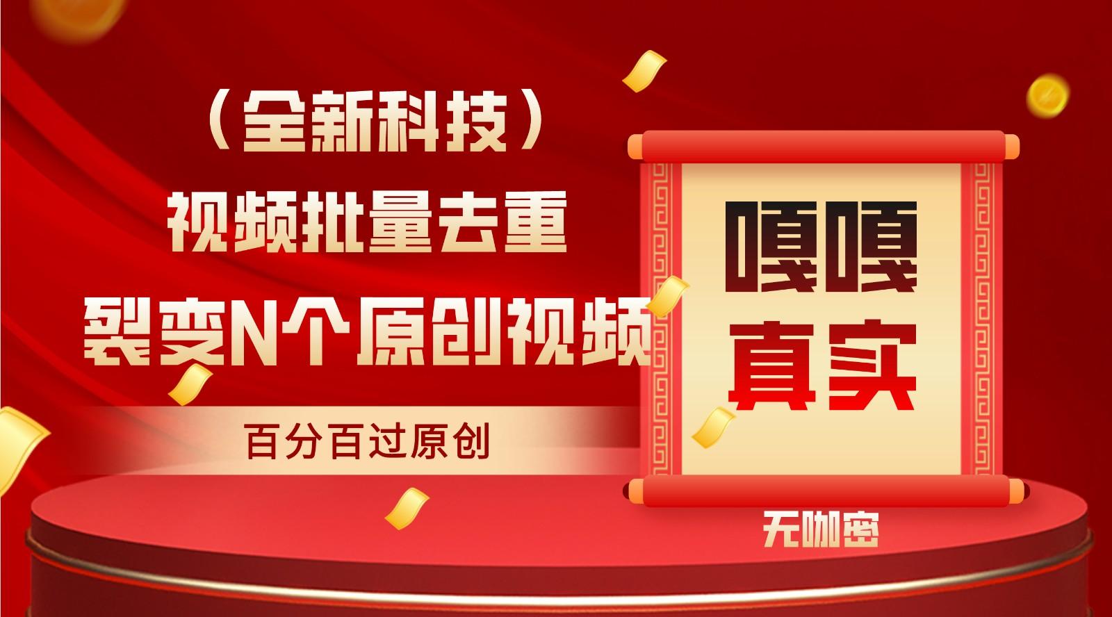 最新全自动去重技术，批量操作百分百过原创-网赚项目平台