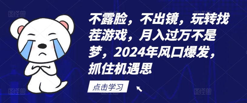不露脸，不出镜，玩转找茬游戏，月入过万不是梦，2024年风口爆发，抓住机遇【揭秘】-网赚项目平台