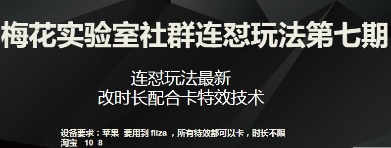 梅花实验室社群连怼玩法第七期，连怼玩法最新，改时长配合卡特效技术-网赚项目平台