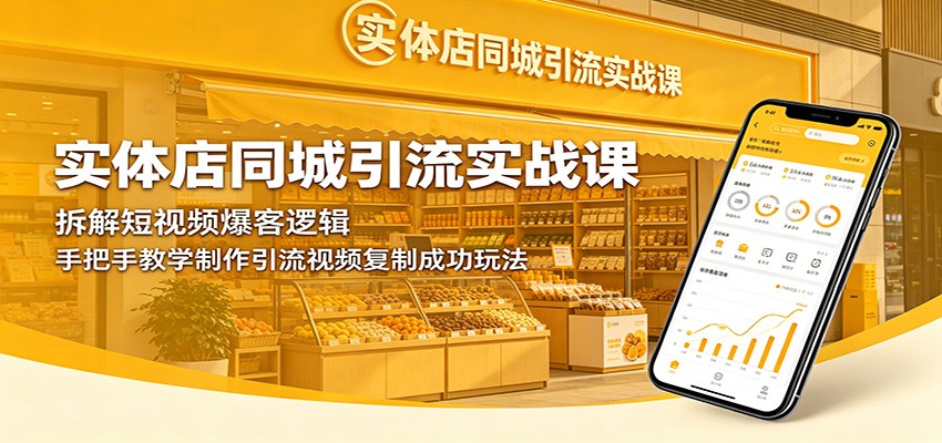 实体店同城引流实战课：拆解短视频爆客逻辑，手把手教学制作引流视频复制成功玩法-网赚项目平台