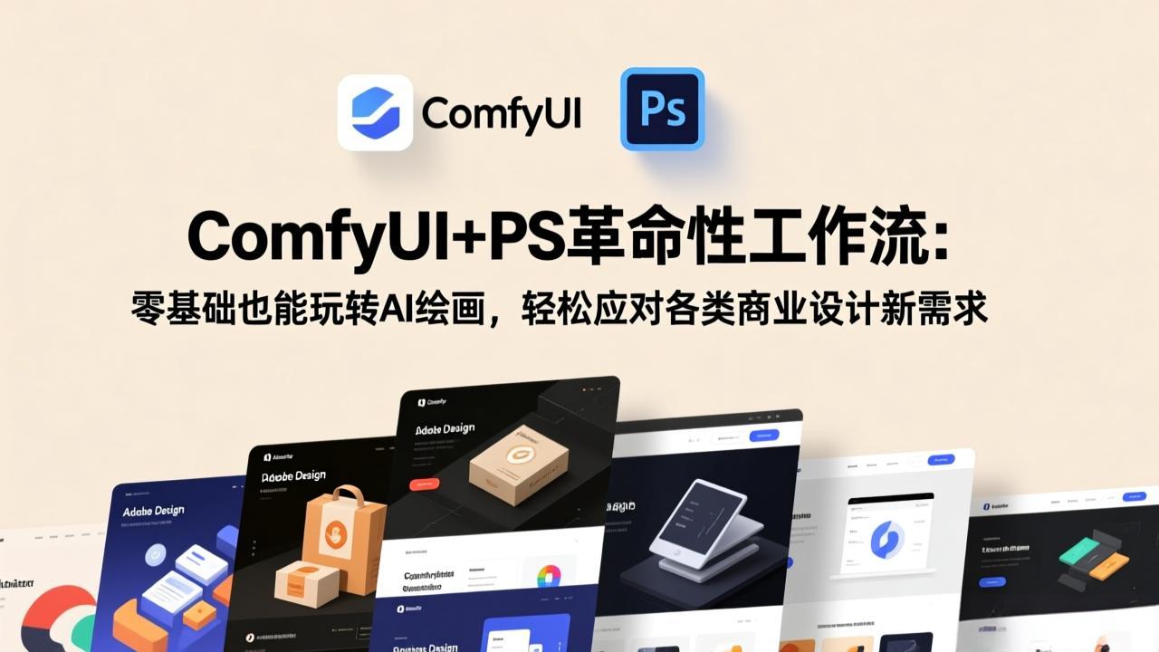 ComfyUI+PS革命性工作流：零基础也能玩转AI绘画，轻松应对各类商业设计新需求-网赚项目平台