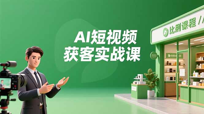 AI短视频获客实战课,数字人创作、实体行业应用、精准引流,30天获取客源月入6万+-网赚项目平台