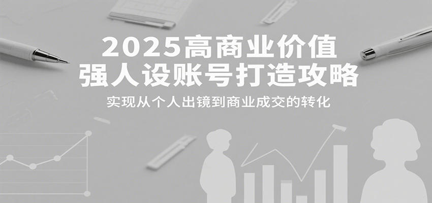 2025高商业价值强人设账号打造攻略，实现从个人出镜到商业成交的转化-网赚项目平台