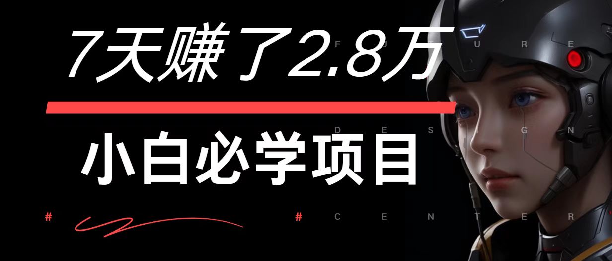 7天赚了2.8万！每单利润最少500+，轻松月入7万+小白有手就行-网赚项目平台