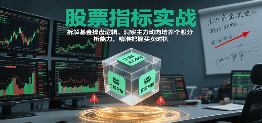 股票指标实战，基金操盘逻辑拆解，洞察主力动向培养个股分析能力把握买卖时机(更新)-网赚项目平台