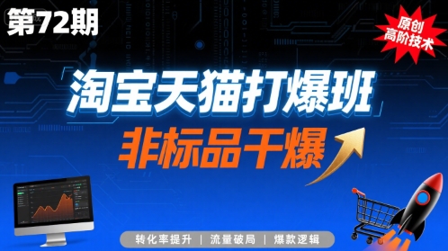 淘宝天猫打爆班原创高阶技术第72期，非标品干爆-网赚项目平台