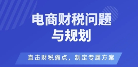 电商企业财税风险与规避，直击财税痛点，制定专属方案-网赚项目平台