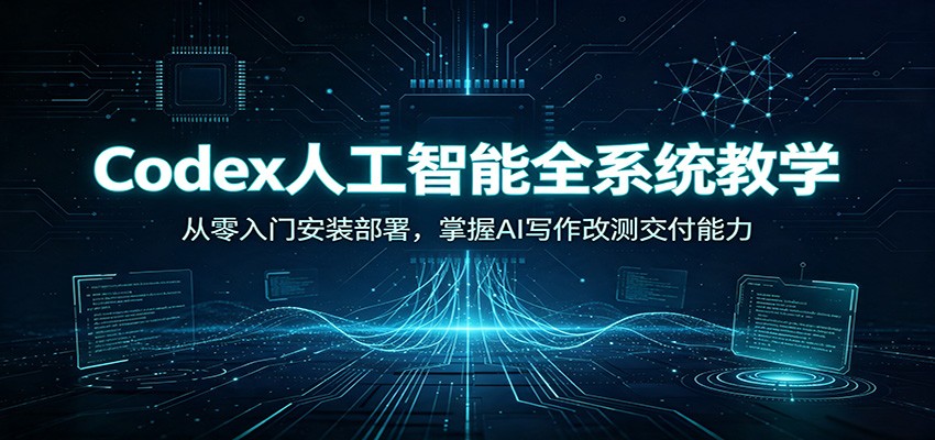 Codex人工智能全系统教学：从零入门安装部署，掌握AI写作改测交付能力-网赚项目平台