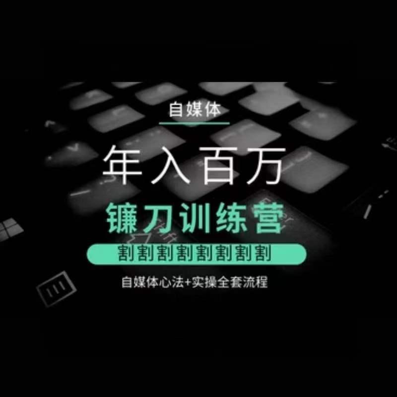 自媒体年入百万镰刀训练营，割割割割割割割割，自媒体心法+实操全套流程-网赚项目平台
