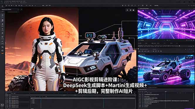 AIGC影视剪辑进阶课:DeepSeek生成脚本+Martini生成视频+剪辑后期,完整制作AI短片-网赚项目平台