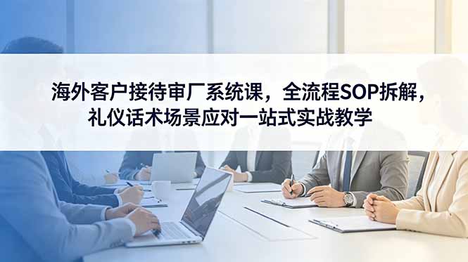 海外客户接待审厂系统课,全流程SOP拆解,礼仪话术场景应对一站式实战教学-网赚项目平台