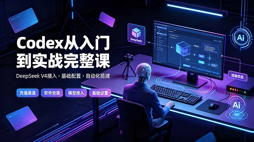 Codex从入门到实战完整课｜充值·安装·接入DeepSeek，记忆·插件·Skill·CLI·MCP全拆解-网赚项目平台