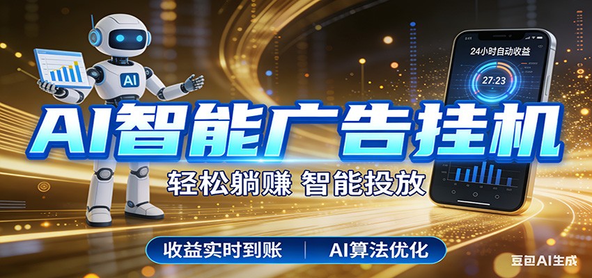 智能广告挂机新时代，利用碎片化时间实现稳定被动收益，AI帮你持续盈利-网赚项目平台