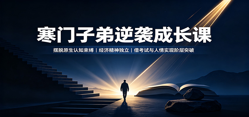 寒门子弟逆袭成长课：摆脱原生认知束缚，经济精神独立，借考试与人情实现阶层突破-网赚项目平台