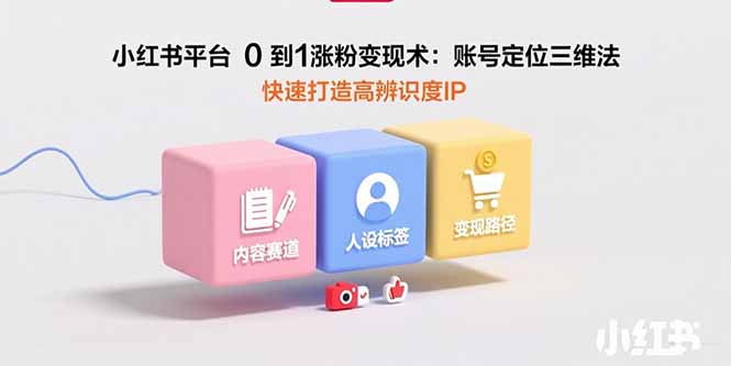 小红书平台0到1涨粉变现术：账号定位三维法，快速打造高辨识度IP-网赚项目平台