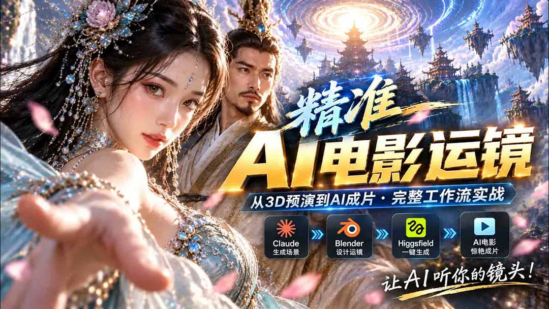 AI视频终于能精准运镜了！Claude + Blender + Higgsfield 免费插件实测-网赚项目平台