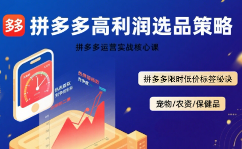 久号老师·拼多多选品暴利技术实战课-网赚项目平台