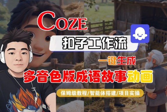 Coze扣子智能体工作流一键生成“多音色版成语故事“动画,全流程保姆级教学-网赚项目平台