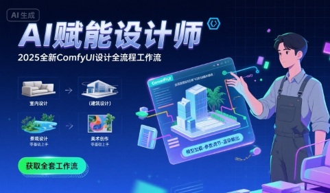 AI赋能设计师， 2025全新comfyui设计全流程工作流 ，室内-建筑-景观-美术，零基础直接上手-网赚项目平台