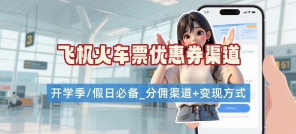 学生党必看！机票火车票优惠券申请渠道 + 项目打法，开学季节日速存-网赚项目平台