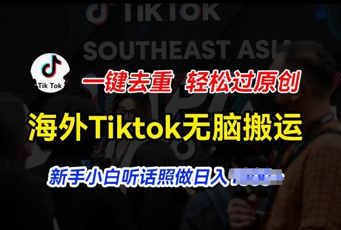 海外Tiktok短视频无脑搬运，一键去重轻松过原创，新手小白听话照做日入几张【揭秘】-网赚项目平台