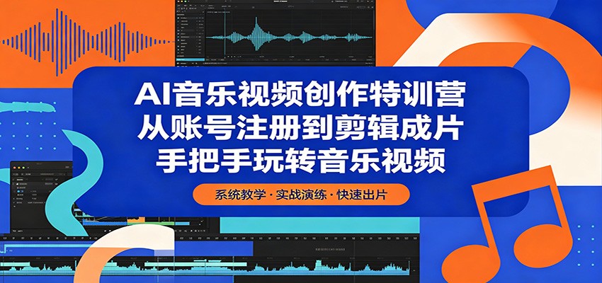 AI音乐视频创作特训营：从账号注册到剪辑成片，手把手玩转音乐视频-网赚项目平台