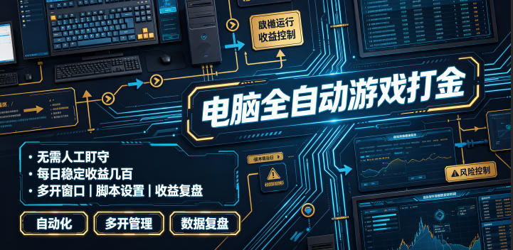 电脑全自动游戏打金，无需人工盯守，每日稳定收益几百！【揭秘】-网赚项目平台