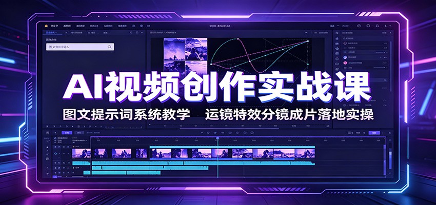 AI视频创作实战课：图文提示词系统教学，运镜特效分镜成片落地实操-网赚项目平台