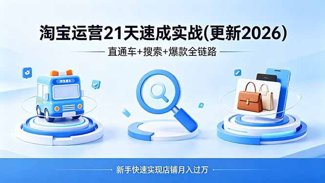 淘宝运营21天速成实战(更新4月-网赚项目平台
