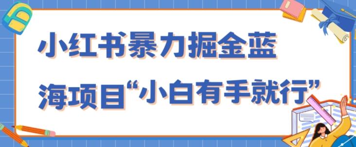 小红书暴力掘金蓝海项目，轻松日入1000+、小白有手就行（附新引流方法，不违规）-网赚项目平台