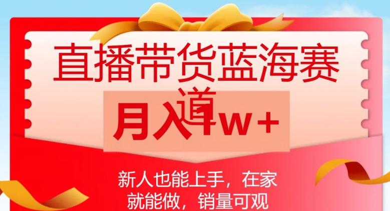 直播带货蓝海赛道，新人也能上手，在家就能做，销量可观，月入1w【揭秘】-网赚项目平台