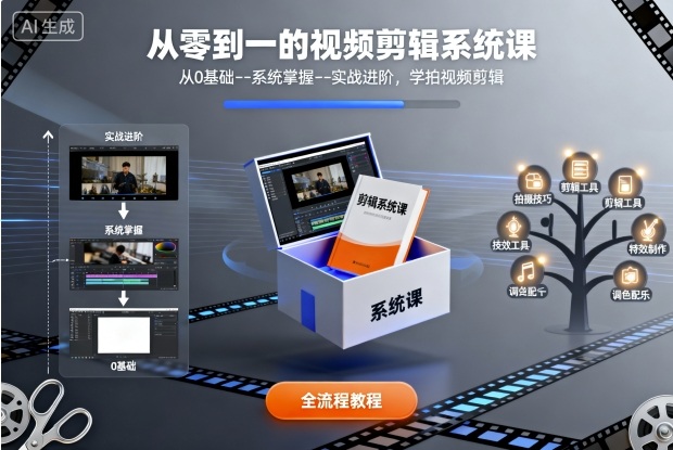 从零到一的视频剪辑系统课,从0基础--系统掌握--实战进阶,学拍视频剪辑-网赚项目平台