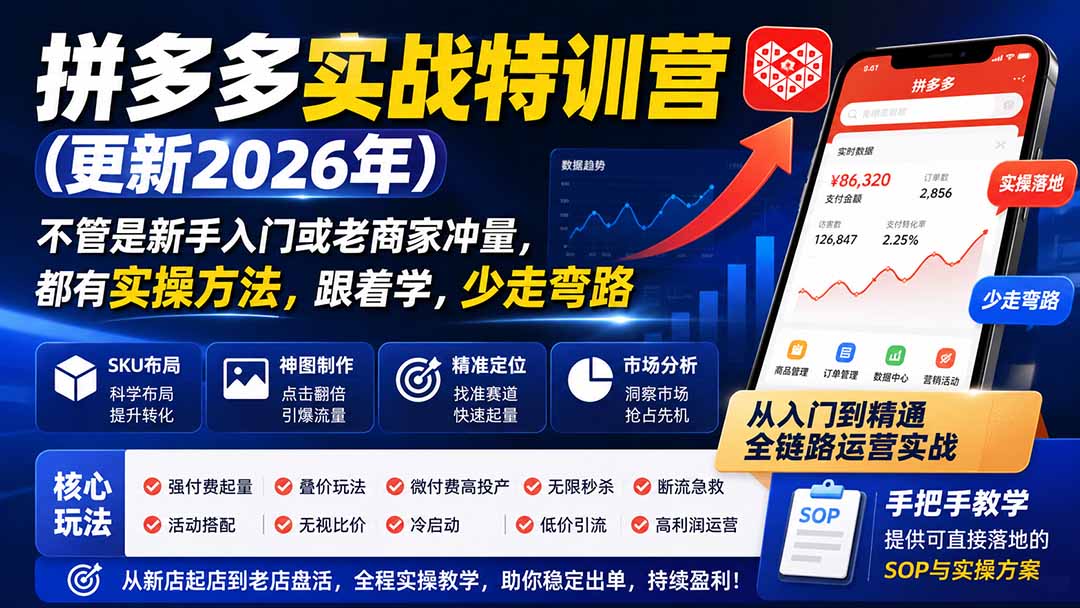 拼多多实战特训营(更新0911-网赚项目平台