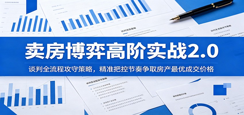 卖房博弈高阶实战2.0:谈判全流程攻守策略,精准把控节奏争取房产最优成交价格-网赚项目平台