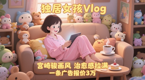 单个账号涨粉71W！用AI制作独居女孩Vlog，宫崎骏画风，治愈感拉满，一条广告报价3W-网赚项目平台