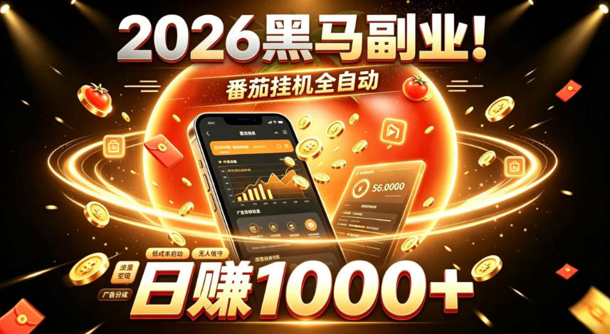 2026黑马副业!番茄挂G全自动日入1000+,操作最简单、门槛最低的线上轻资产项目【揭秘】-网赚项目平台