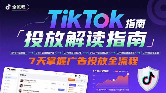 TikTok投放解读指南：后台操作/计划建立/模式选择，7天掌握广告投放全流程-网赚项目平台