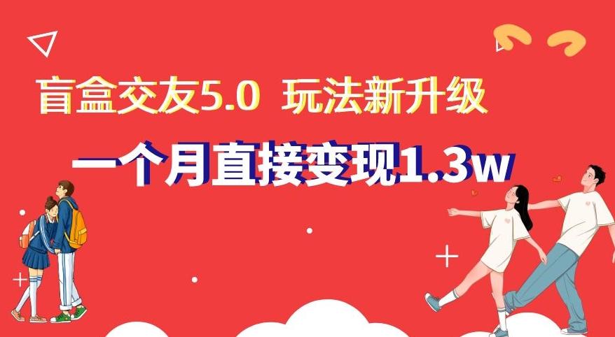 盲盒交友5.0，玩法全新升级，一个月直接变现1.3W，新手小白轻松上手【揭秘】-网赚项目平台