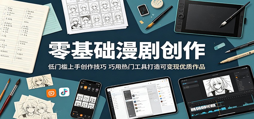 零基础漫剧创作:低门槛上手创作技巧,巧用热门工具打造可变现优质作品-网赚项目平台
