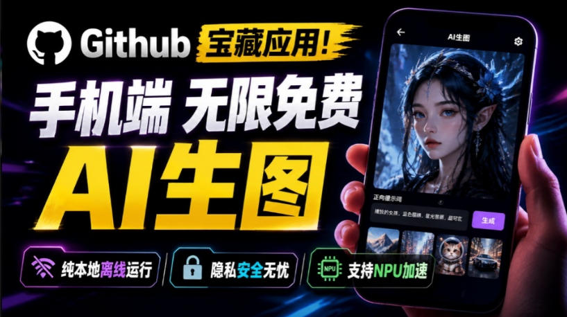 Github宝藏应用!手机端无限免费AI生图,纯本地离线运行,支持NPU加速斩获3.1k stars,local-dream-网赚项目平台